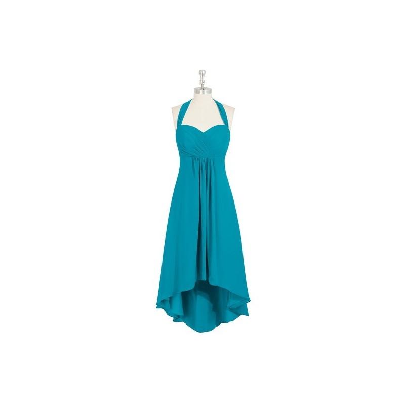 زفاف - Jade Azazie Annabel - Back Zip Halter Asymmetrical Chiffon Dress - Charming Bridesmaids Store