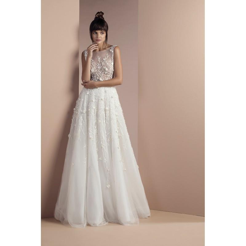زفاف - Tony Ward 2018 Luthien Bateau Sweep Train Aline Ivory Sleeveless Sweet Hand-made Flowers Tulle Wedding Dress - Crazy Sale Bridal Dresses