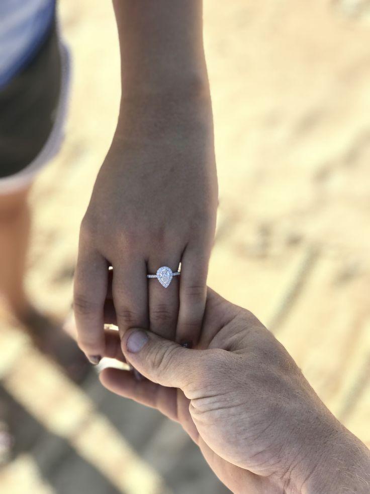 Wedding - Tear Drop Engagement Ring 