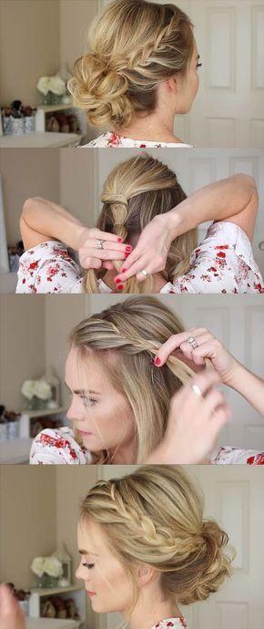 زفاف - 24 Beautiful Bridesmaid Hairstyles For Any Wedding - Lace Braid Homecoming Updo Missy Sue - Beautiful Step By Step Tutorials And Ideas Fo… 