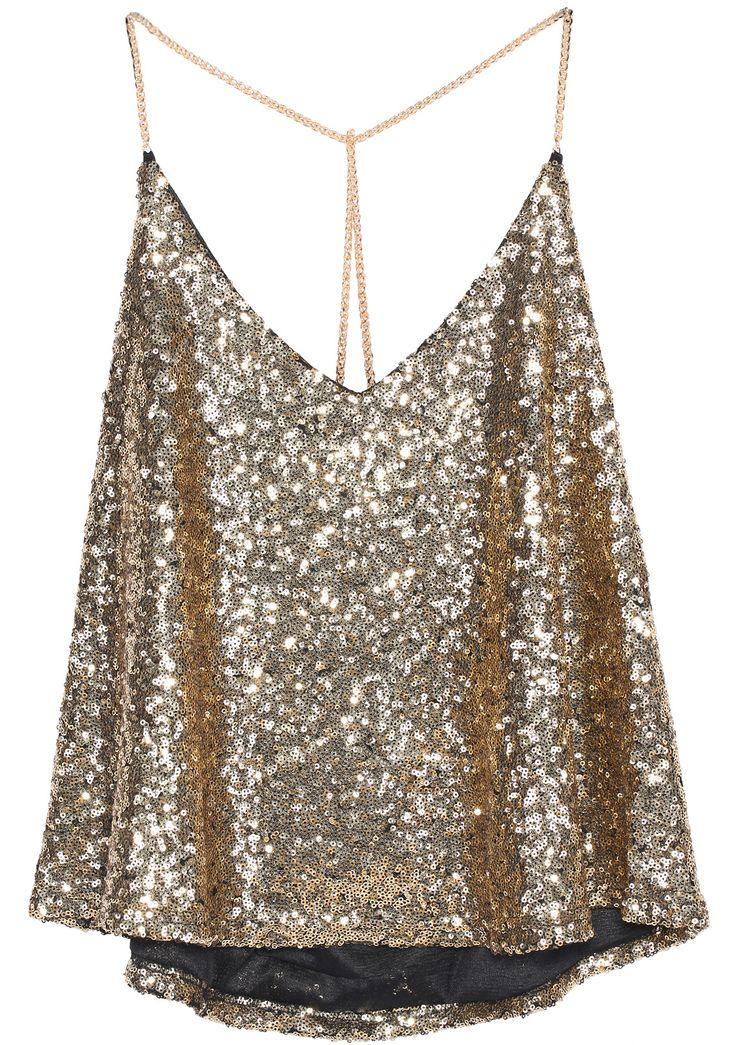 Mariage - Criss Cross Sequined Cami Top