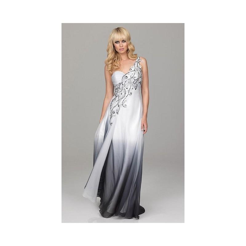 Hochzeit - Evenings by Allure Crystal One Shoulder Ombre Prom Dress A532 - Brand Prom Dresses