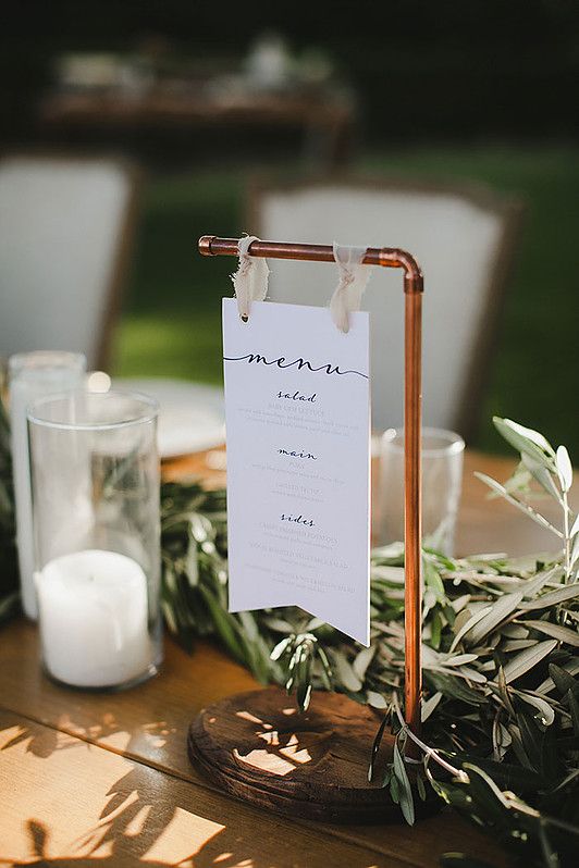 Hochzeit - Looking For Something Different? These Copper Pipe Menus Are Spot On For An Urban Or Industrial Wedding 