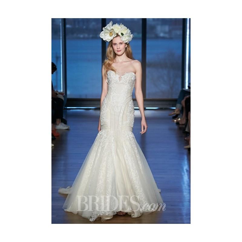 Wedding - Ines Di Santo - Spring 2015 - Melvina Strapless Lace and Organza Trumpet Wedding Dress - Stunning Cheap Wedding Dresses