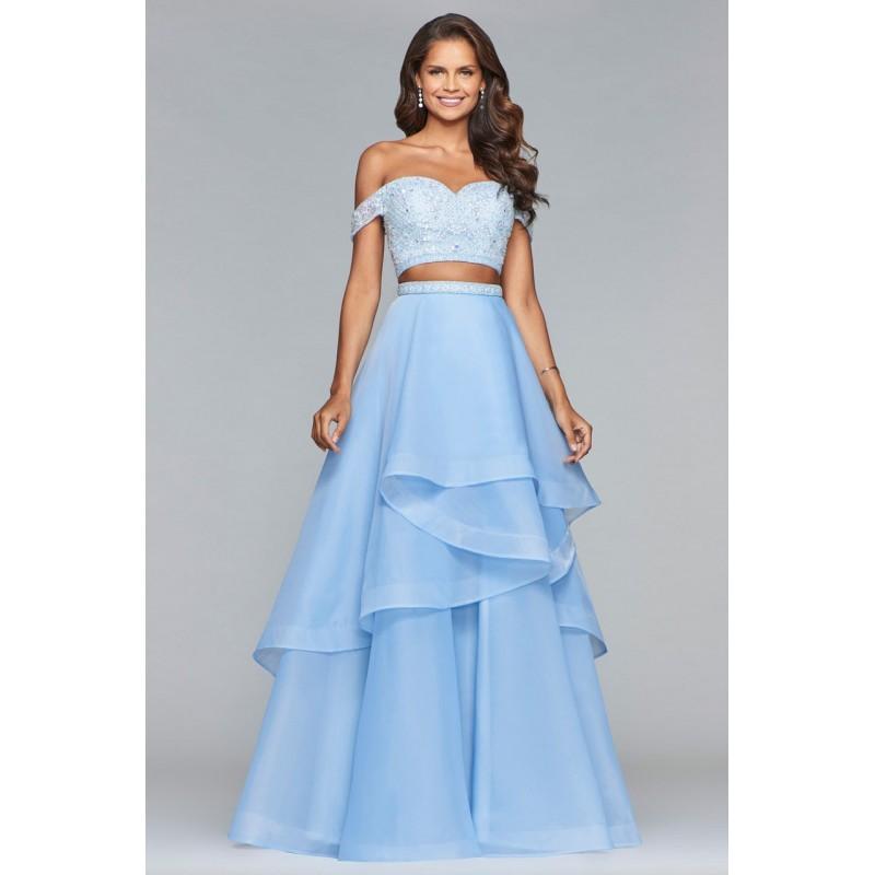 Свадьба - Faviana - s10062 Beaded Off-Shoulder Two-Piece Organza Gown - Designer Party Dress & Formal Gown