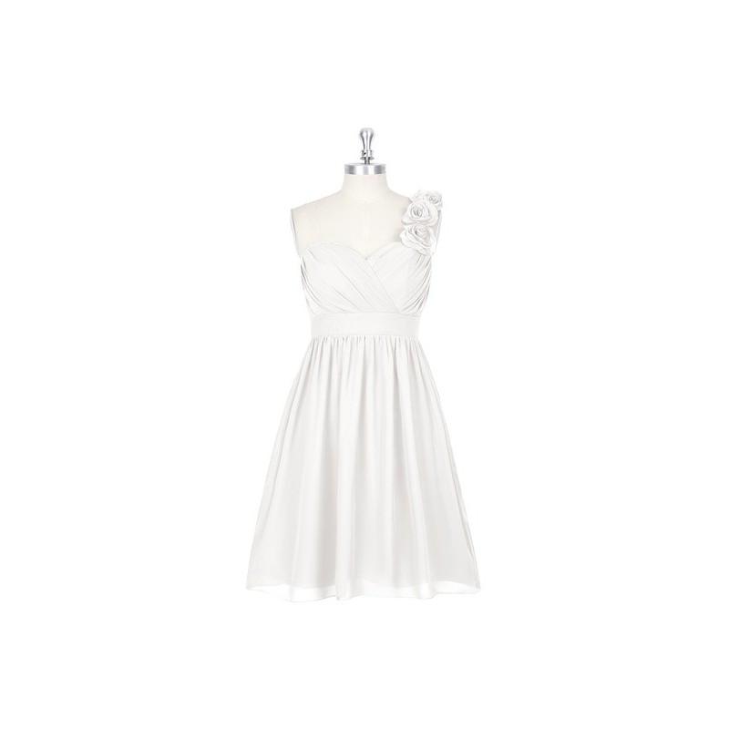 Mariage - Ivory Azazie Alyssa - Sweetheart Chiffon Knee Length Strap Detail Dress - Simple Bridesmaid Dresses & Easy Wedding Dresses