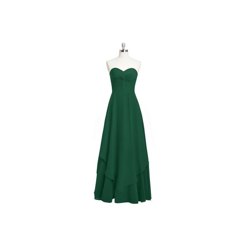 Mariage - Dark_green Azazie Ginette - Floor Length Chiffon Sweetheart Back Zip Dress - Charming Bridesmaids Store