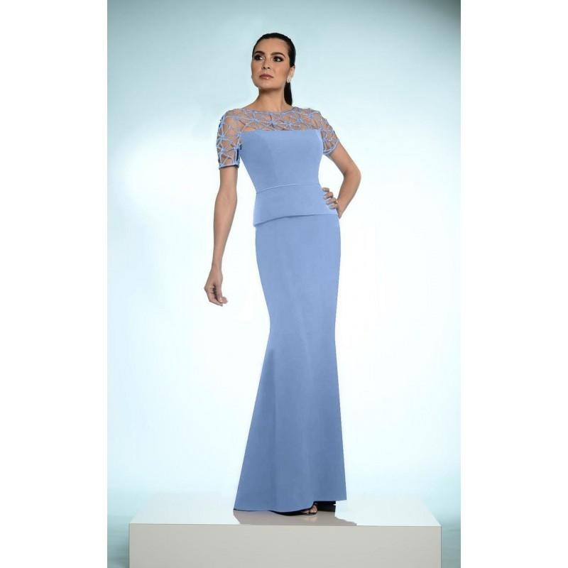 Hochzeit - Daymor Couture - Lattice Bateau Neck Long Dress 802 - Designer Party Dress & Formal Gown