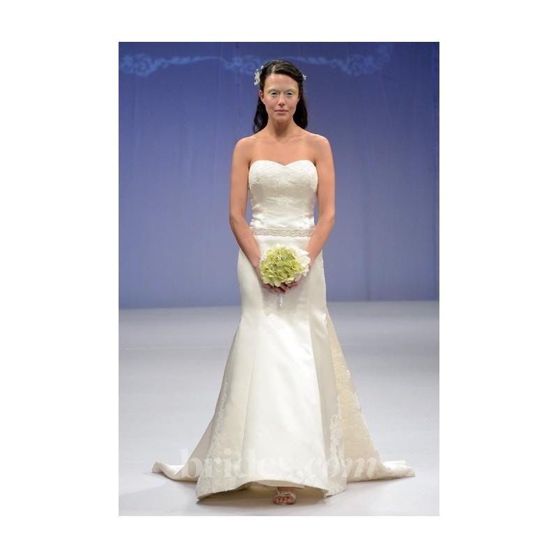 Wedding - Winnie Couture - Spring/Summer 2013 - Laurel Strapless Satin A-Line Wedding Dress with Lace Details - Stunning Cheap Wedding Dresses