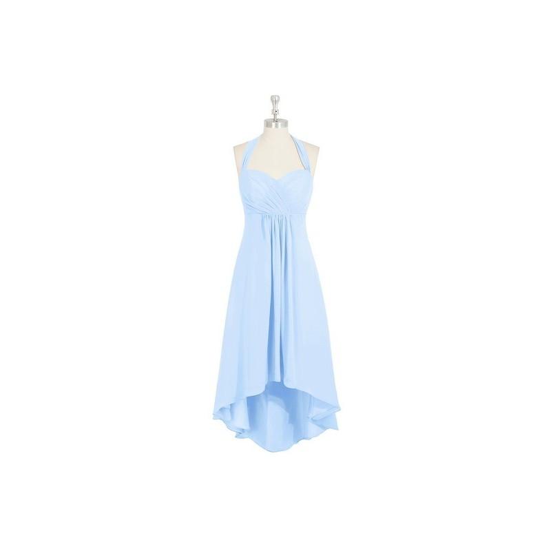 Wedding - Sky_blue Azazie Annabel - Asymmetrical Chiffon Halter Back Zip Dress - Simple Bridesmaid Dresses & Easy Wedding Dresses