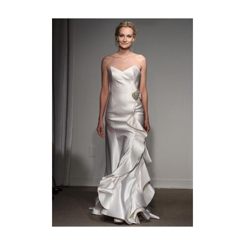 زفاف - Anna Maier Ulla-Maija - Spring 2013 - Monica Strapless Satin Sheath Wedding Dress with Sweetheart Neckline and Ruffle Skirt - Stunning Cheap Wedding Dresses