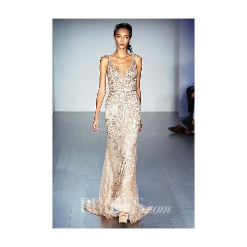 Mariage - Lazaro - Fall 2015 - Style LZ3500 Rose Sleeveless Beaded Sheath Wedding Dress - Stunning Cheap Wedding Dresses