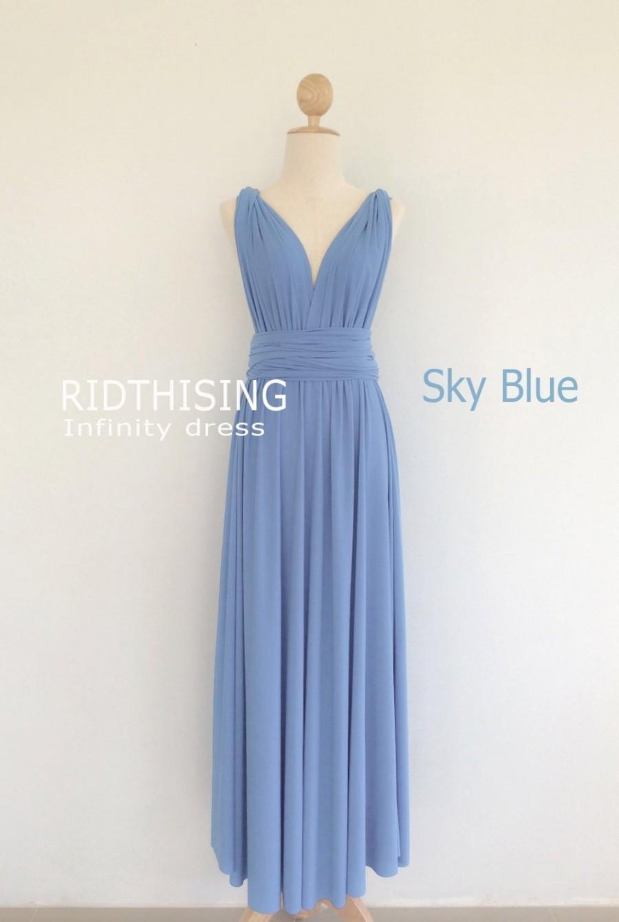 Wedding - Maxi Sky Blue Infinity Dress Bridesmaid Dress Prom Dress Convertible Dress Wrap Dress