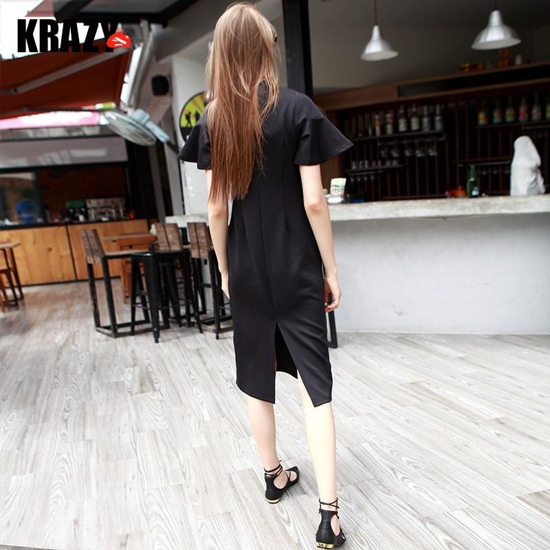 زفاف - Girl's black spandex girl graffiti short sleeve dress slim long skirts in summer - Bonny YZOZO Boutique Store
