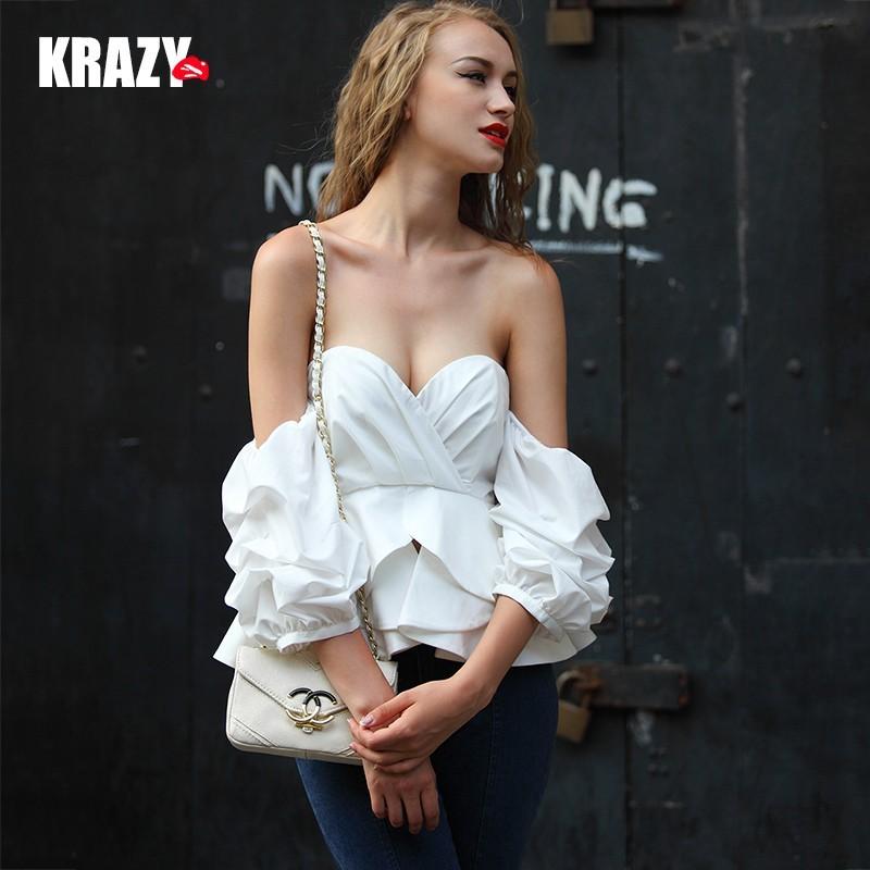 Свадьба - Bishop Sleeves Strapless Off-the-Shoulder Top - Bonny YZOZO Boutique Store