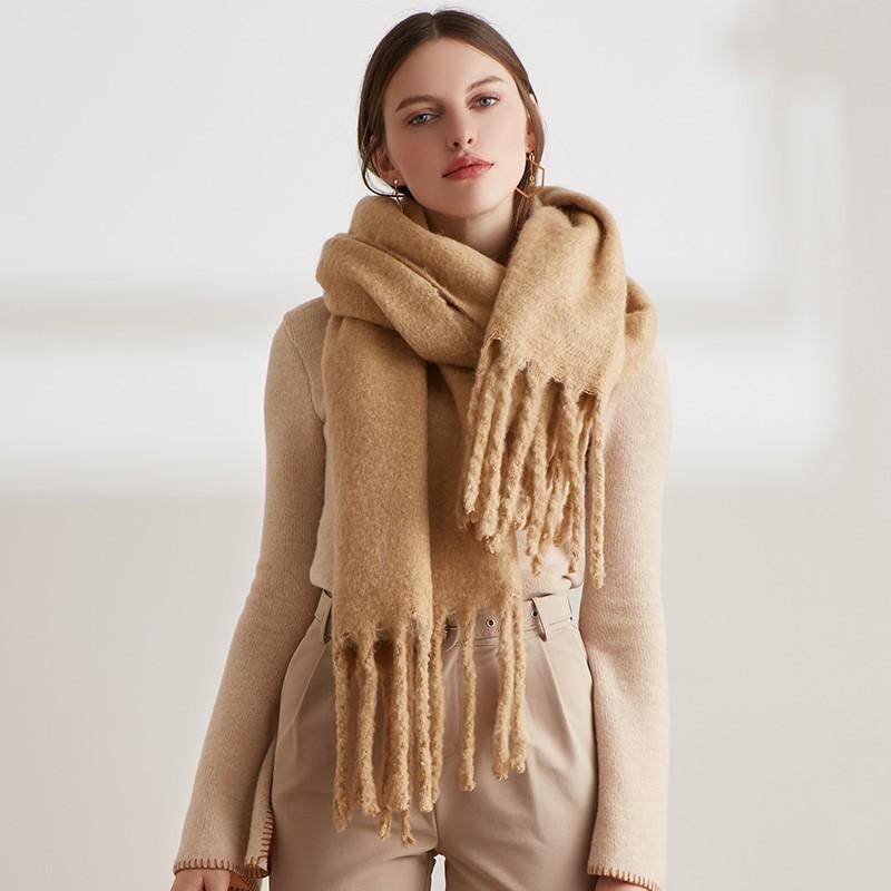 زفاف - Vintage tassel thick warm cashmere Knitting yarn in autumn and winter long scarf A005 - Bonny YZOZO Boutique Store
