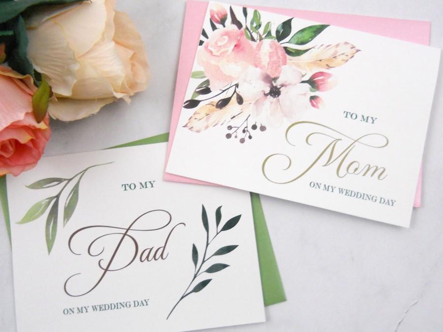 Wedding - Set of 2, To My MOM Card, To My DAD Card, Mother of the Bride Card, Father of the Bride Card, Mother of the Bride Gift, Father Gift
