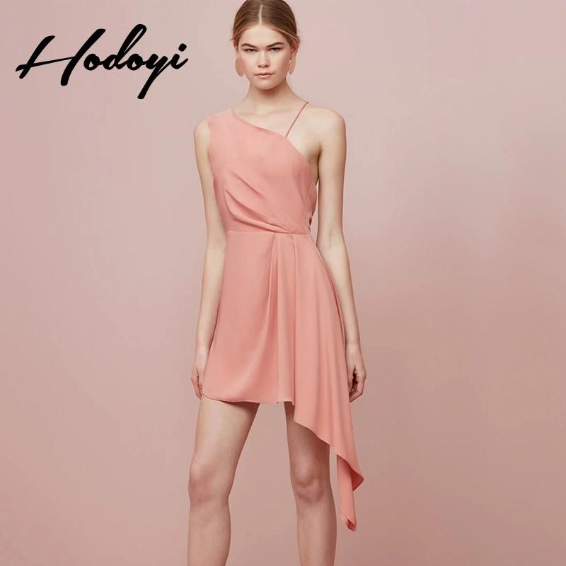زفاف - Must-have Vogue Sexy Simple Open Back Asymmetrical Ruffle Sleeveless One Color Summer Dress - Bonny YZOZO Boutique Store