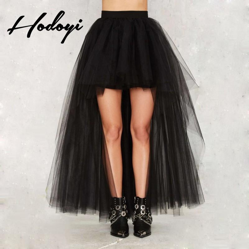 Wedding - Vogue Sexy Asymmetrical Attractive Ball Gown High Waisted Tulle Summer Black Skirt - Bonny YZOZO Boutique Store