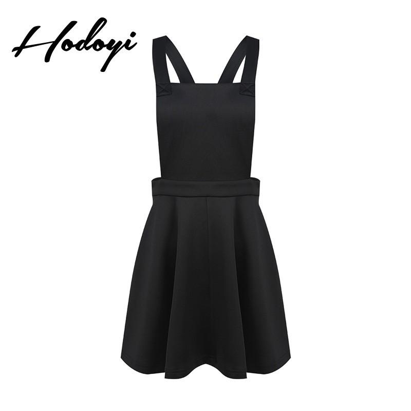 Wedding - School Style Sweet Slimming High Waisted Crossed Straps One Color Fall Dress - Bonny YZOZO Boutique Store