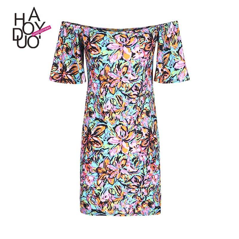 زفاف - Countryside Vogue Sweet Printed Flare Sleeves Summer Dress - Bonny YZOZO Boutique Store