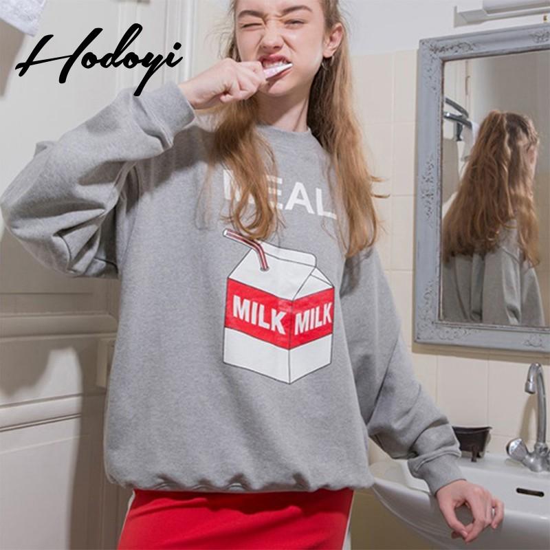 Mariage - School Style Oversized Vogue Sweet Printed Scoop Neck Alphabet Spring Casual Hoodie - Bonny YZOZO Boutique Store