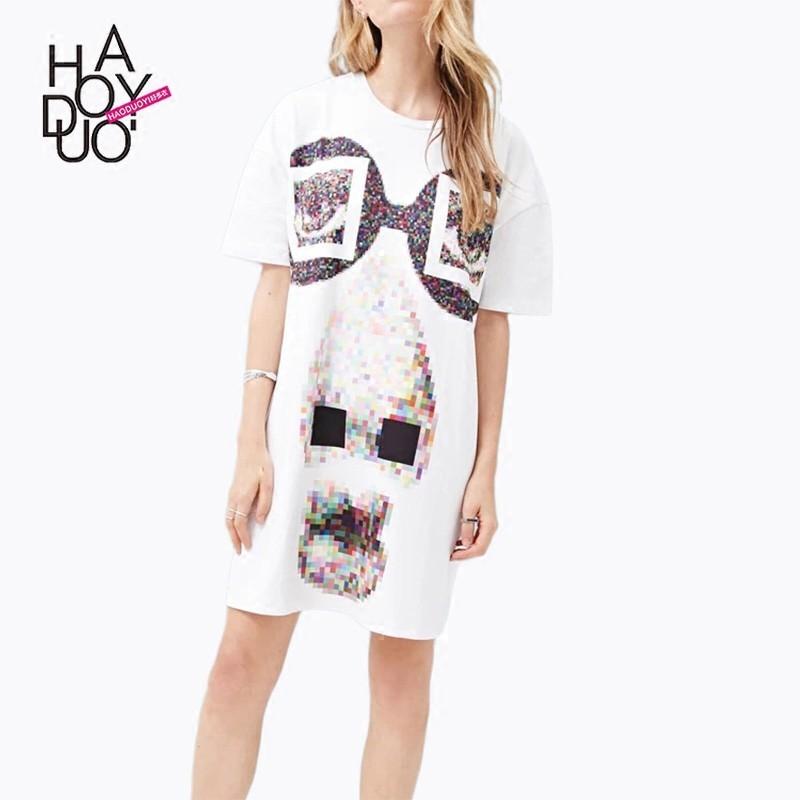 زفاف - Oversized Vogue Printed Edgy Casual Color Dress Skirt - Bonny YZOZO Boutique Store