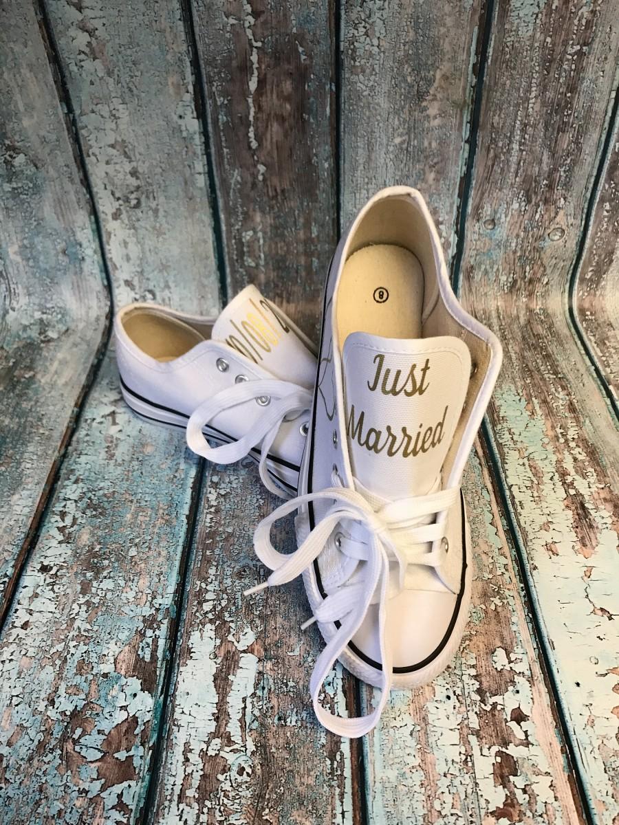 Wedding - SALE wedding shoes - wedding tennis shoes - wedding reception shoes - wedding photo props - personalized wedding shoes - bridal shower gift