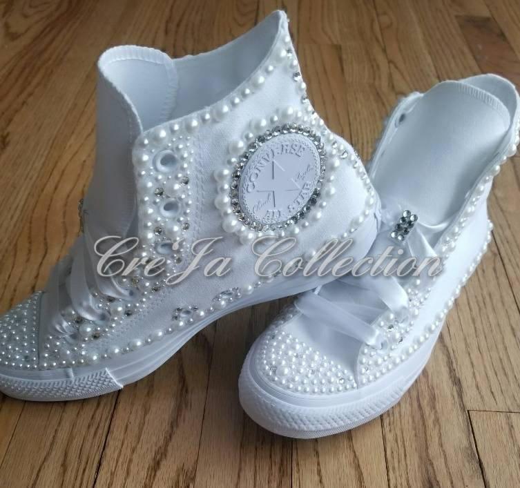 blinged out converse shoes
