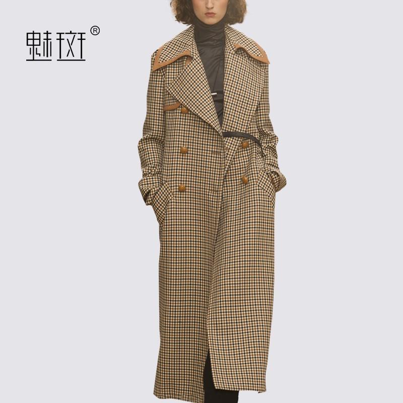 Mariage - British Style Double Breasted Wool Lattice Suit Tie Wool Coat Overcoat - Bonny YZOZO Boutique Store