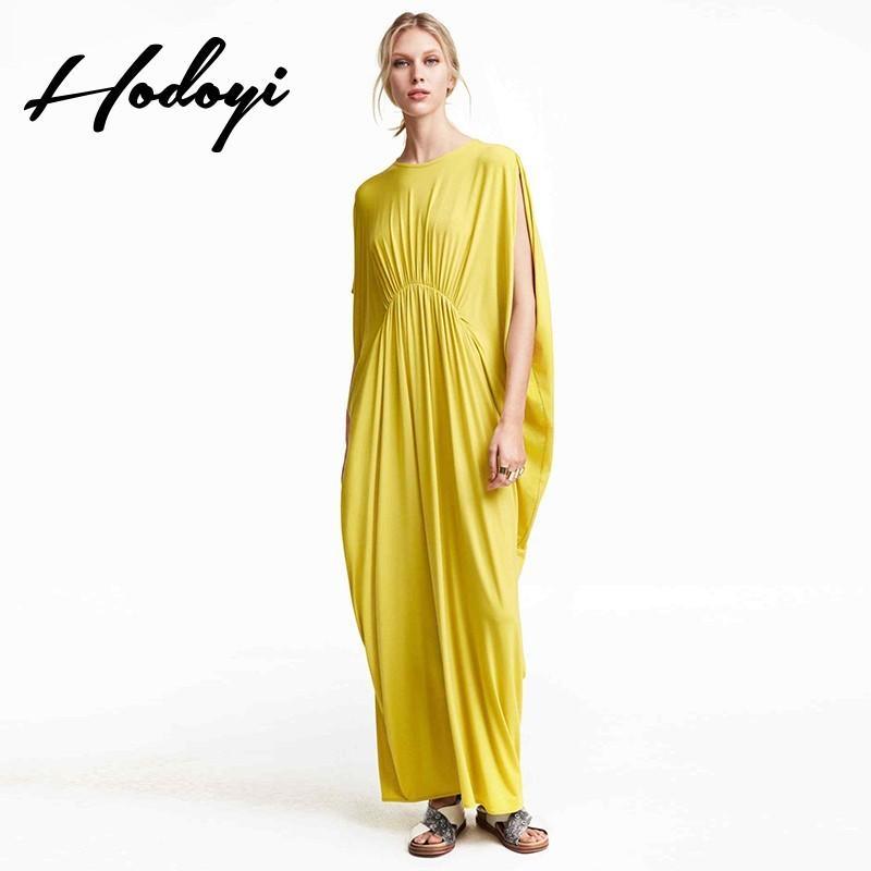 Mariage - Oversized Simple Asymmetrical Ruffle Curvy Summer Dress Formal Wear - Bonny YZOZO Boutique Store