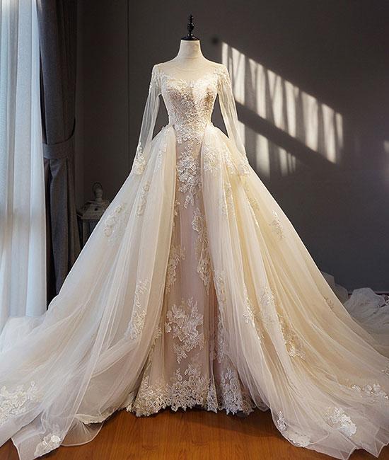 Wedding - Designer A Linie Brautkleider Mit Ärmel Spitze Hochzeitskleider Günstig Online Modellnummer: XY191