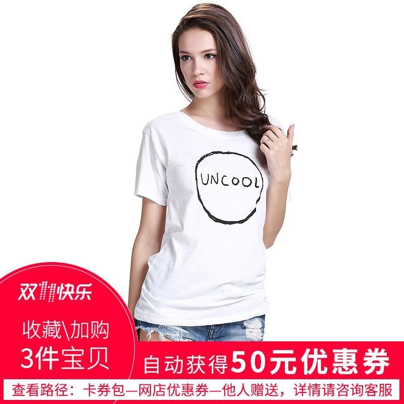 Mariage - Must-have Vogue Student Style Printed Slimming Alphabet White Casual Short Sleeves Top T-shirt - Bonny YZOZO Boutique Store