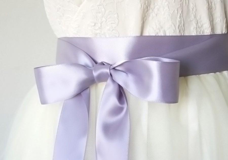Hochzeit - Lavender Wedding Sash - Lilac Bridal Sash, Light Purple Sash, Bridesmaid Dress Sash, Flower Girl Sash, Purple Ribbon Belt, 1.5 Inch Wide