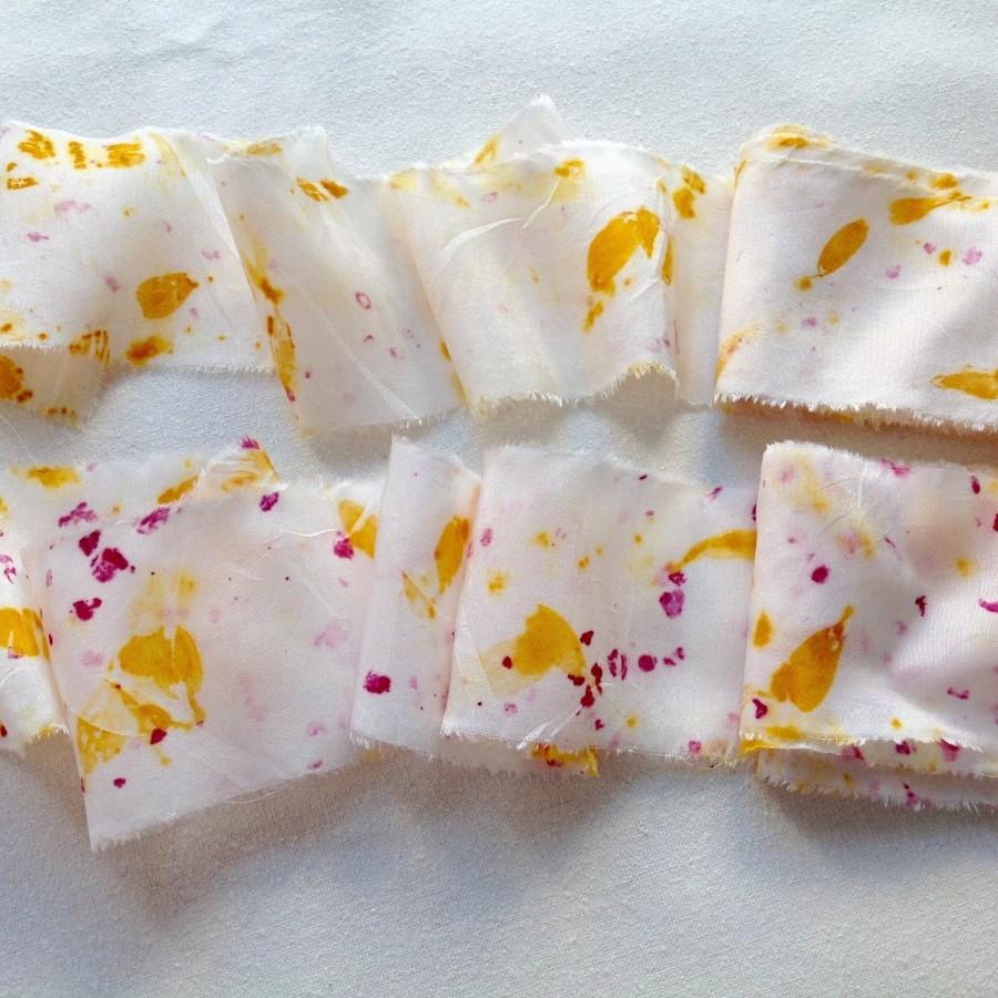 Wedding - Flower Petals and Pink Silk Ribbon, limited edition hand dyed with natural dyes, bouquets, weddings, silk embroidery, photos, styling shoots