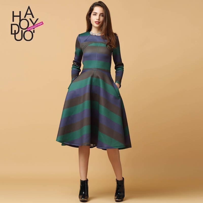 Mariage - Vogue Solid Color Hollow Out Trail Dress Stripped Formal Wear Dress - Bonny YZOZO Boutique Store