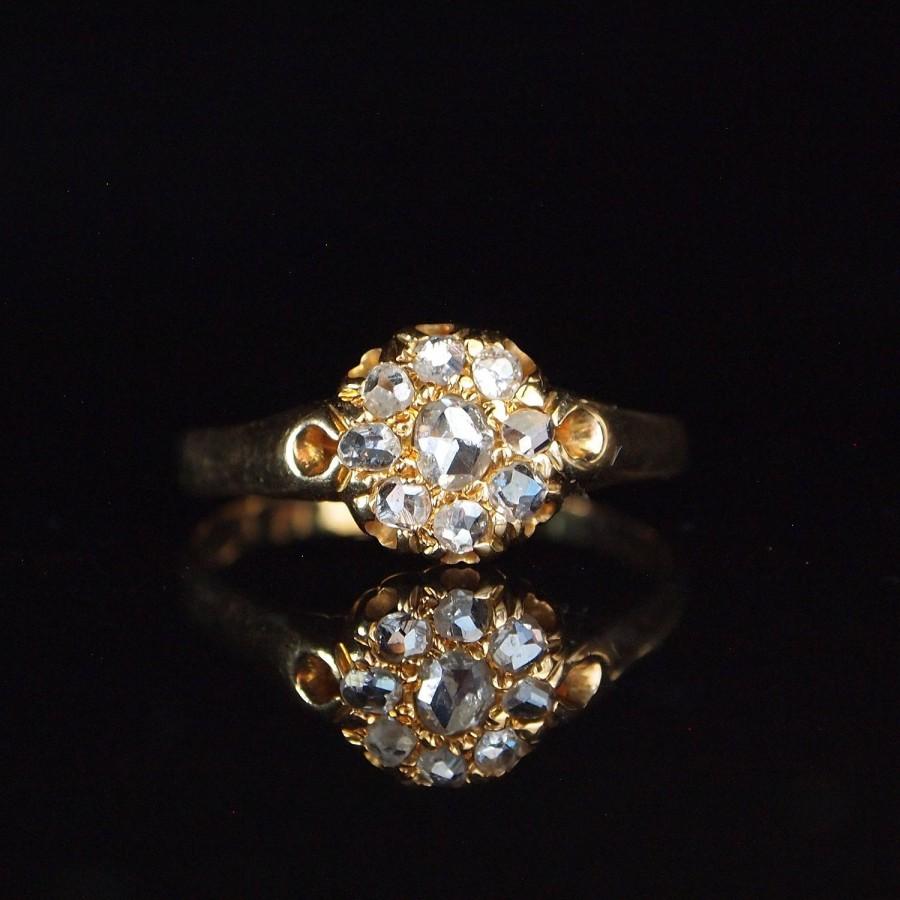 Mariage - 1880 0.30ct Rose Cut Diamond Cluster 18ct Yellow Gold Ring