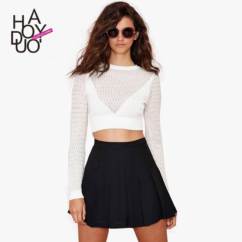 Свадьба - Spring 2017 new sexy mesh short pierced navel-baring pullover sweatshirts quality - Bonny YZOZO Boutique Store