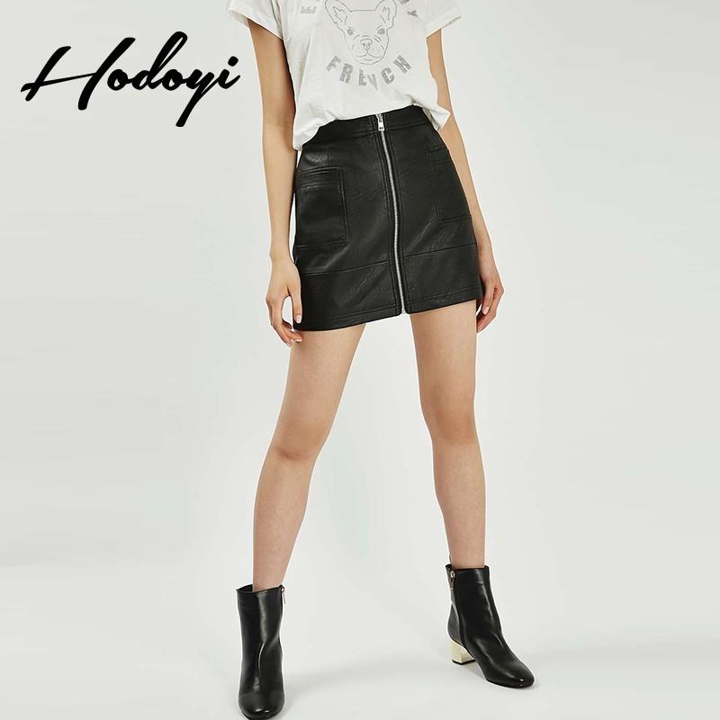 زفاف - Vogue Simple A-line High Waisted Zipper Up One Color Fall Skirt - Bonny YZOZO Boutique Store