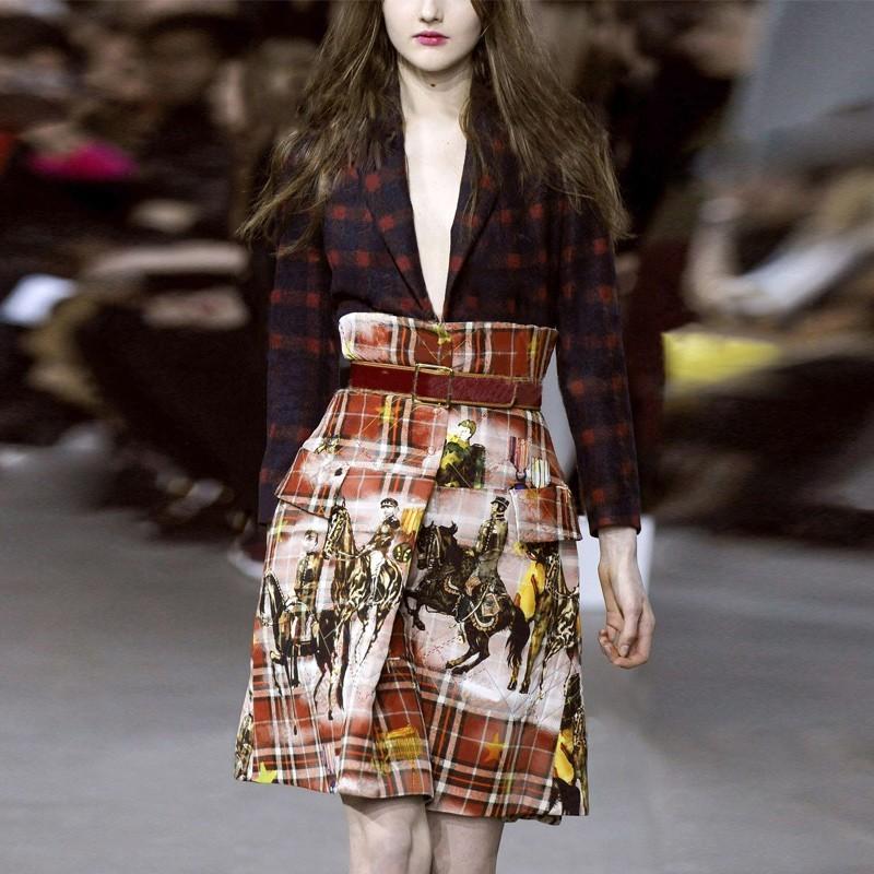 زفاف - Vogue Vintage Wool Lattice Trendy Fancy Outfit Twinset Skirt Suit - Bonny YZOZO Boutique Store