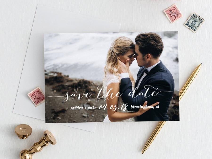 Hochzeit - photo save the date template, save the date postcard, save the date template, add your own photo and text in TEMPLETT