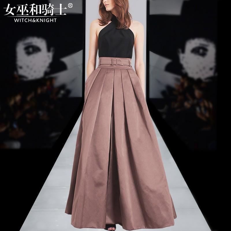 زفاف - Casual Vogue Sexy Ruffle Halter Off-the-Shoulder Summer Twinset Long Skirt Top - Bonny YZOZO Boutique Store