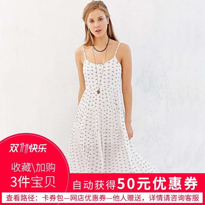 زفاف - Oversized Sexy Open Back Student Style Printed Strappy Top Dress - Bonny YZOZO Boutique Store