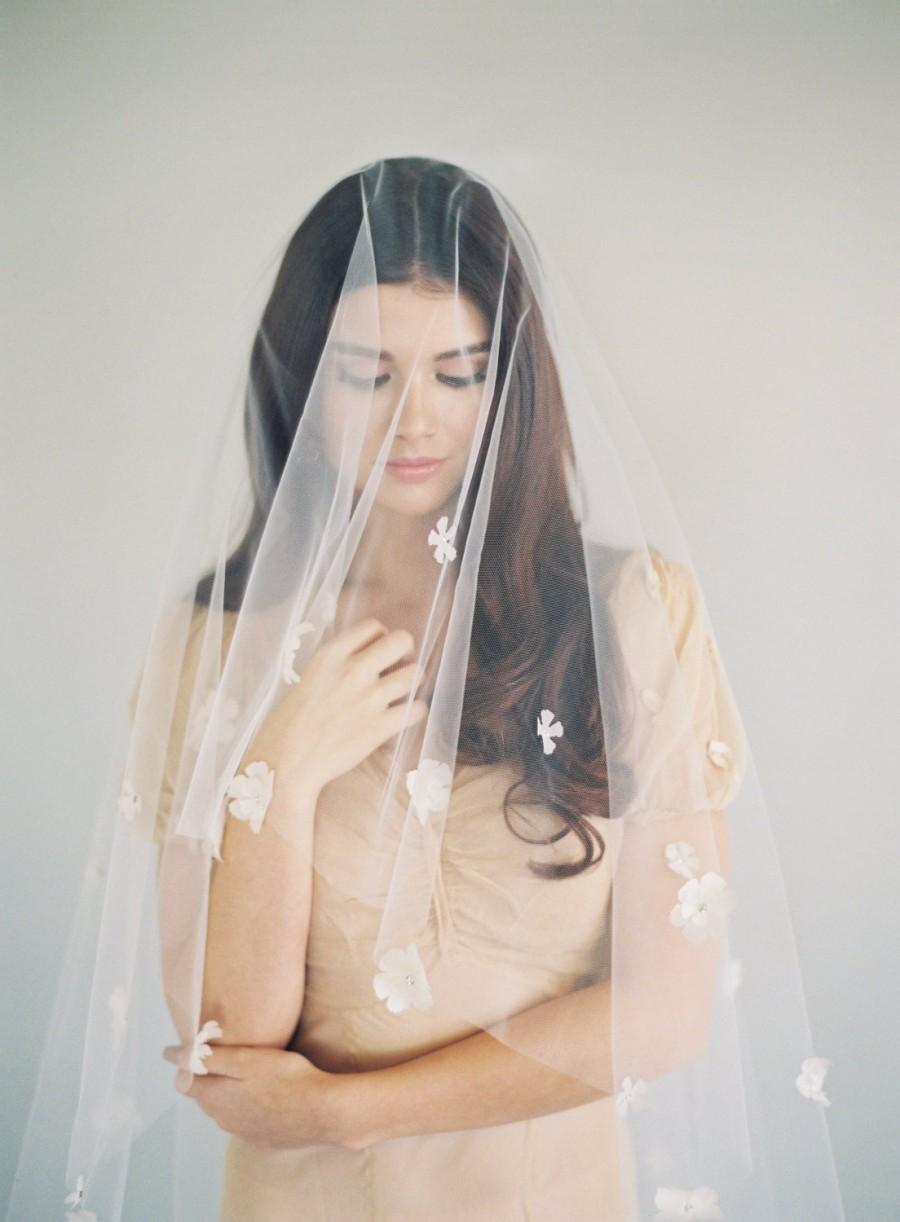 Свадьба - Bohemian Bridal Veils, Ivory Drop Veil, Fingertip Veil, Soft Wedding Veil, Crystal Veil, Sparkly Veil, Soft Veil, Boho, 2 Tier Veil 1619