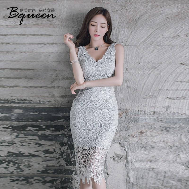 Mariage - Vogue Sexy Attractive Slimming Sheath V-neck Fall Lace Dress - Bonny YZOZO Boutique Store