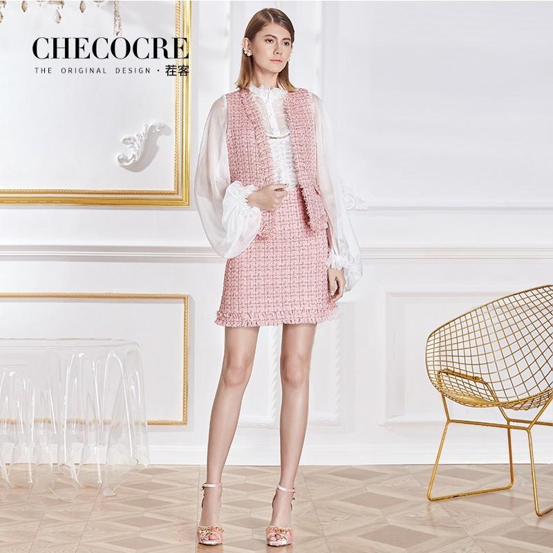 Mariage - Vogue Bubble Sleeves Outfit Blouse Skirt Vest - Bonny YZOZO Boutique Store