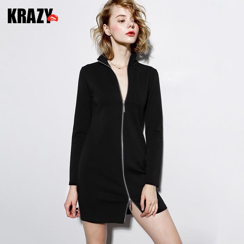 Mariage - Slimming Space Cotton Zipper Up Flexible Dress - Bonny YZOZO Boutique Store