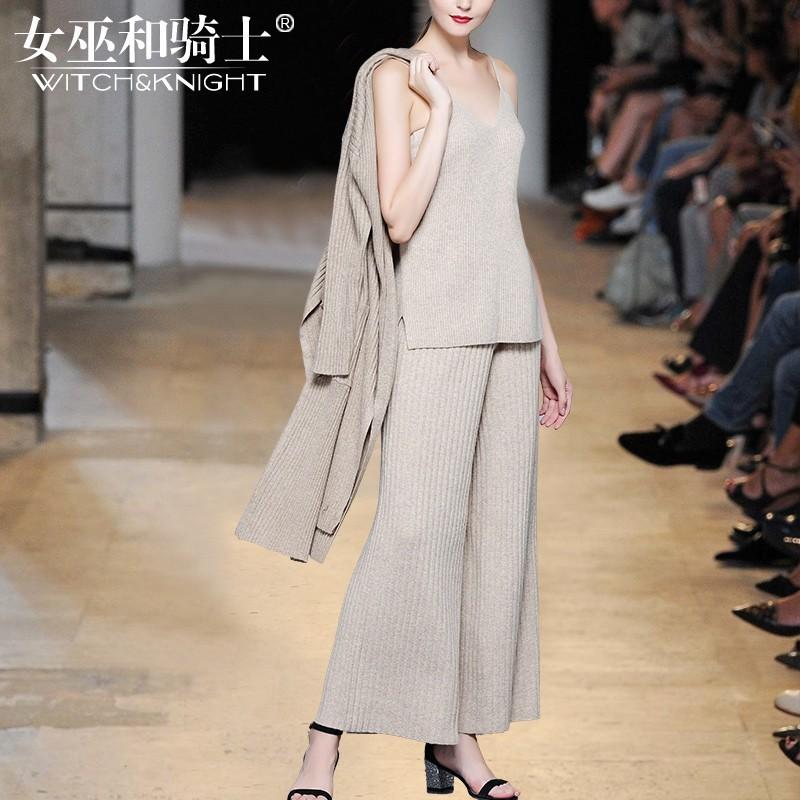 Hochzeit - Vogue Attractive Jersey Wool Outfit Twinset Wide Leg Pant - Bonny YZOZO Boutique Store
