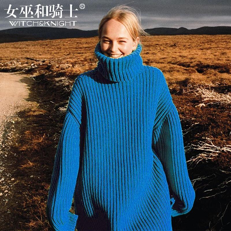 زفاف - Oversized High Neck Wool Winter 9/10 Sleeves Knitted Sweater - Bonny YZOZO Boutique Store
