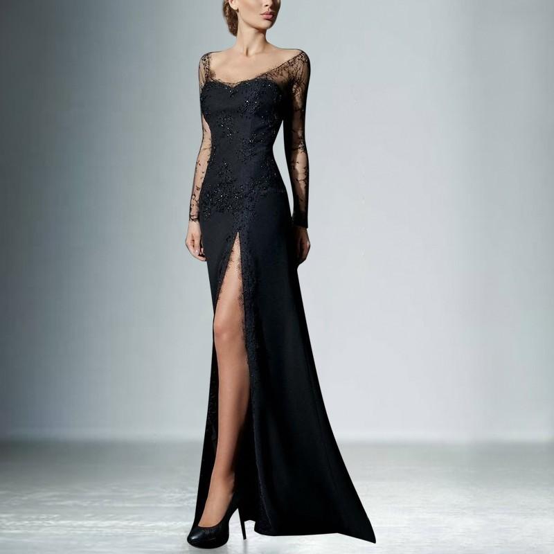زفاف - Vogue Sexy Split Beading Slimming Formal Wear Dress - Bonny YZOZO Boutique Store